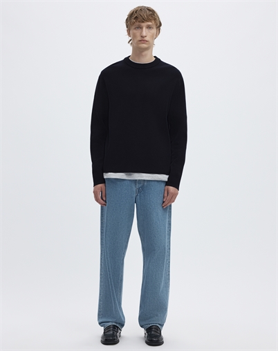 Selected - SLHTeller Relaxed Crew Neck Strik - Sky Captain 